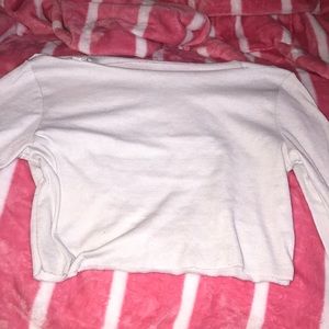 white off shoulder crop top